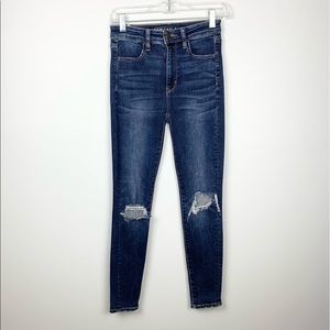 American Eagle Busted Knee Super Hi-Rise Jeggings